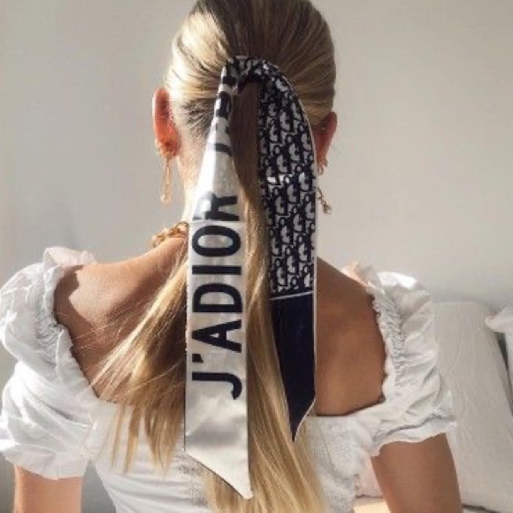 One more in stock! Designer Inspired Twilly Scarf Headband Purse Scarf - Picture 2 of 10